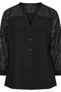 Sequin Sleeve Blouse