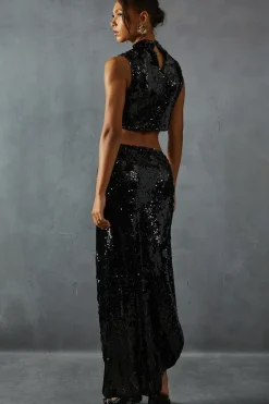 Sequin Sleeveless Top & Knot Skirt Co Ord