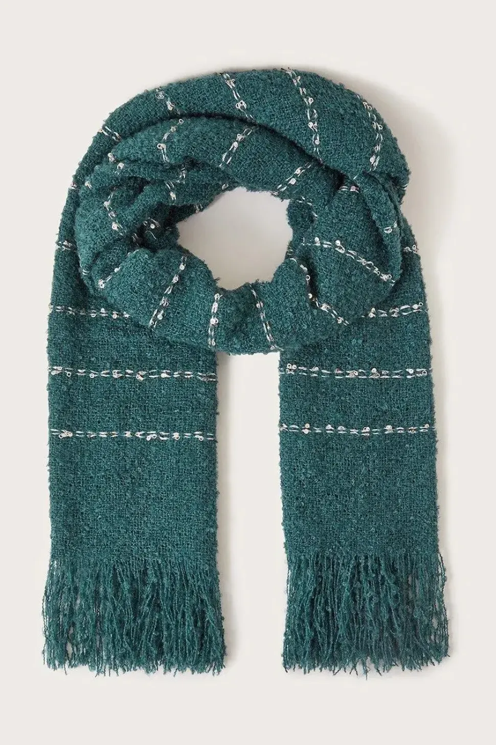 Sequin Stripe Boucle Scarf