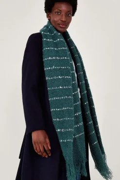 Sequin Stripe Boucle Scarf