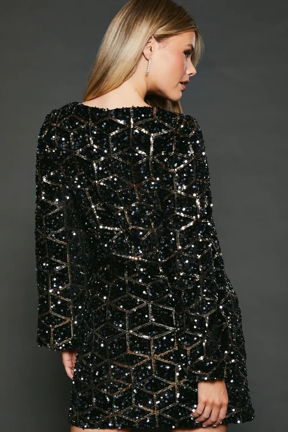 Sequin Velvet Wrap Dress