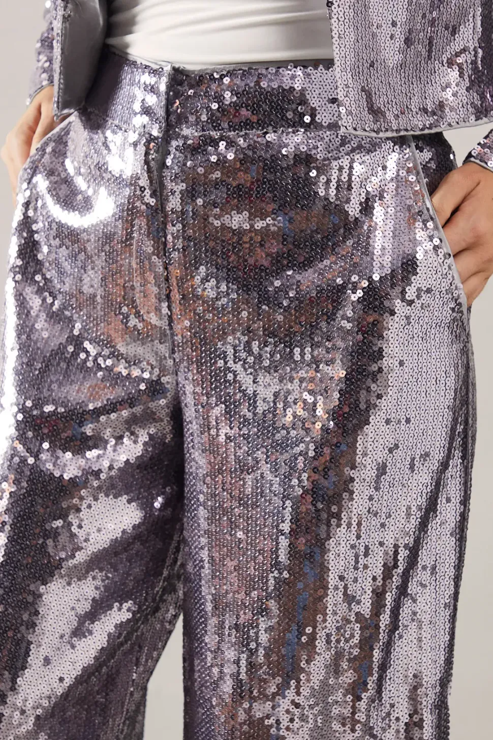 Sequin Wide Leg Trousers