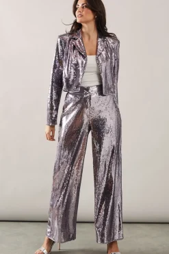 Sequin Wide Leg Trousers
