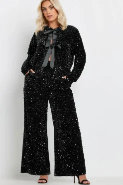 Sequin Wide Leg Trousers