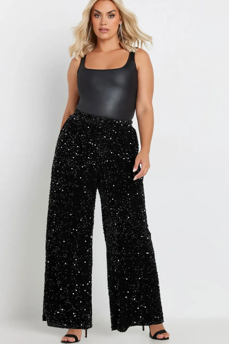 Sequin Wide Leg Trousers