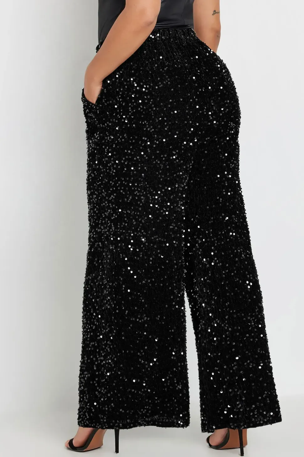 Sequin Wide Leg Trousers
