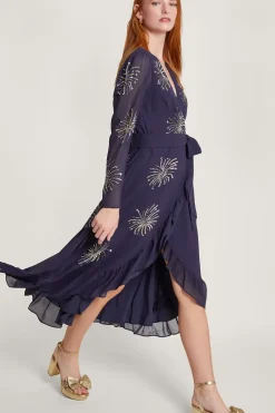 Serena Embellished Wrap Dress