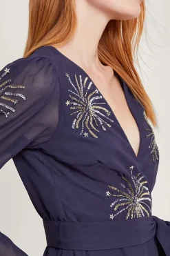 Serena Embellished Wrap Dress
