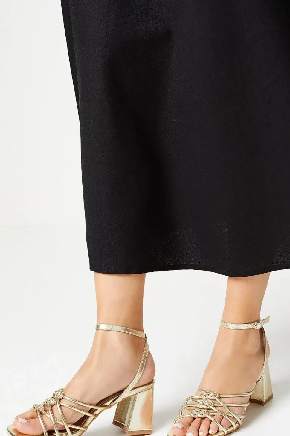 Shantel Triple Knot High Block Heeled Sandals