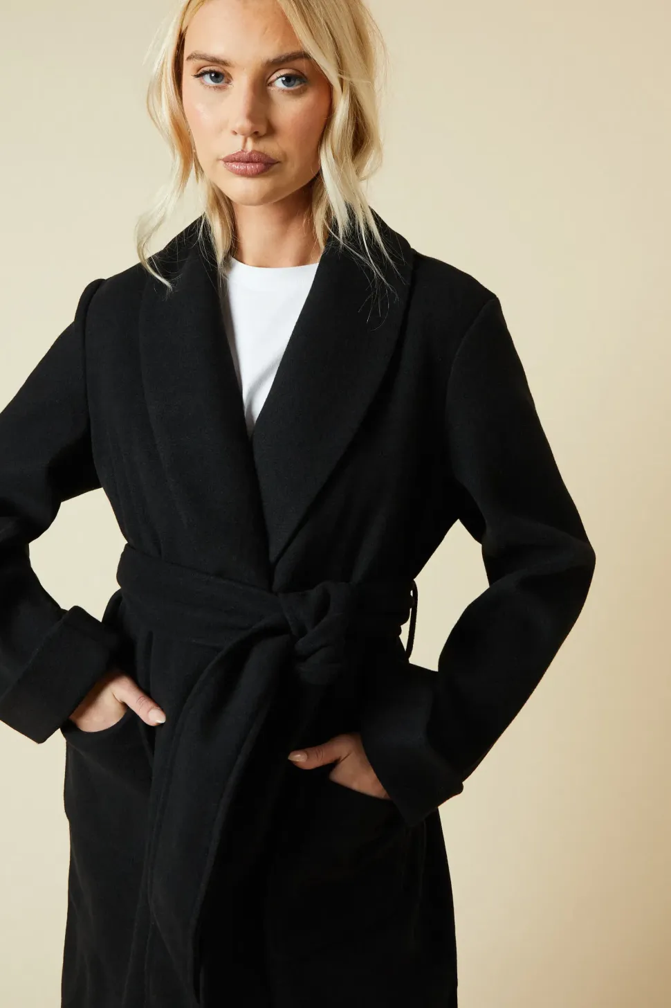 Shawl Collar Midi Coat