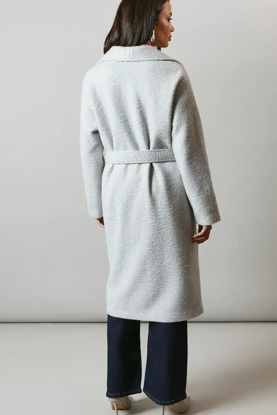 Shawl Collar Patch Pocket Belted Coat