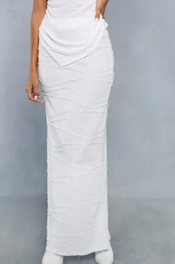 Sheer Crinkle Detail Maxi Skirt
