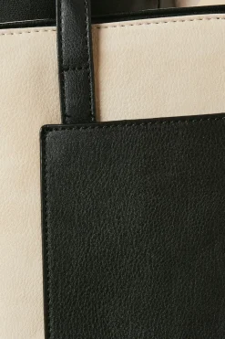 Shelly Two-Tone Mid Size Tote Bag