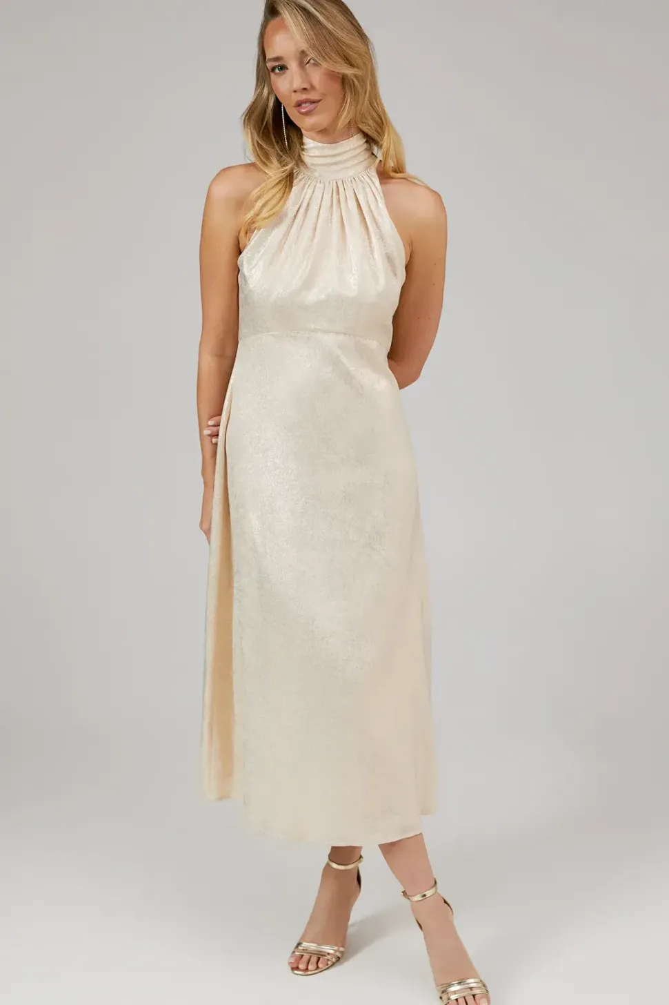 Shimmer Chiffon Halterneck Bridesmaids Dress