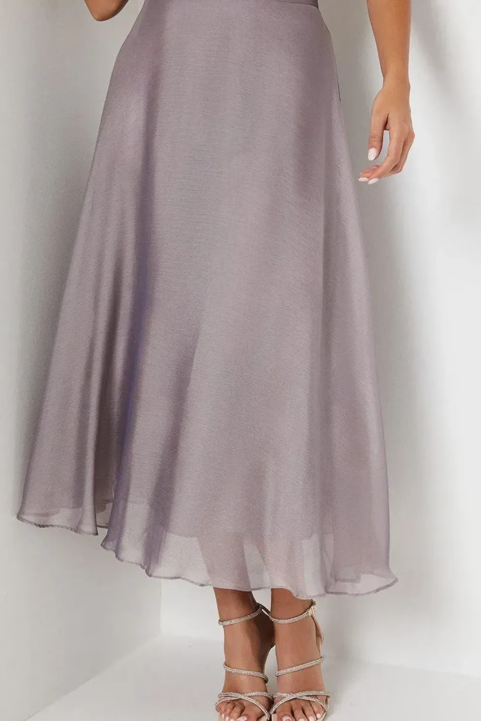 Shimmer Chiffon Midi Skirt