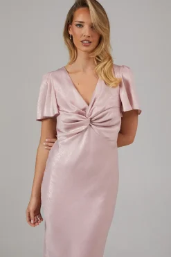 Shimmer Chiffon Twist Front Bridesmaids Dress