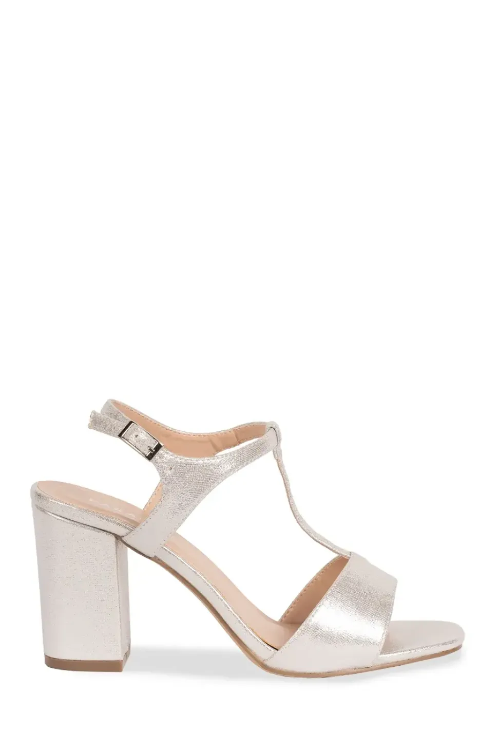 Shimmer 'Emmie' Wide Fit High Block Heel Sandals