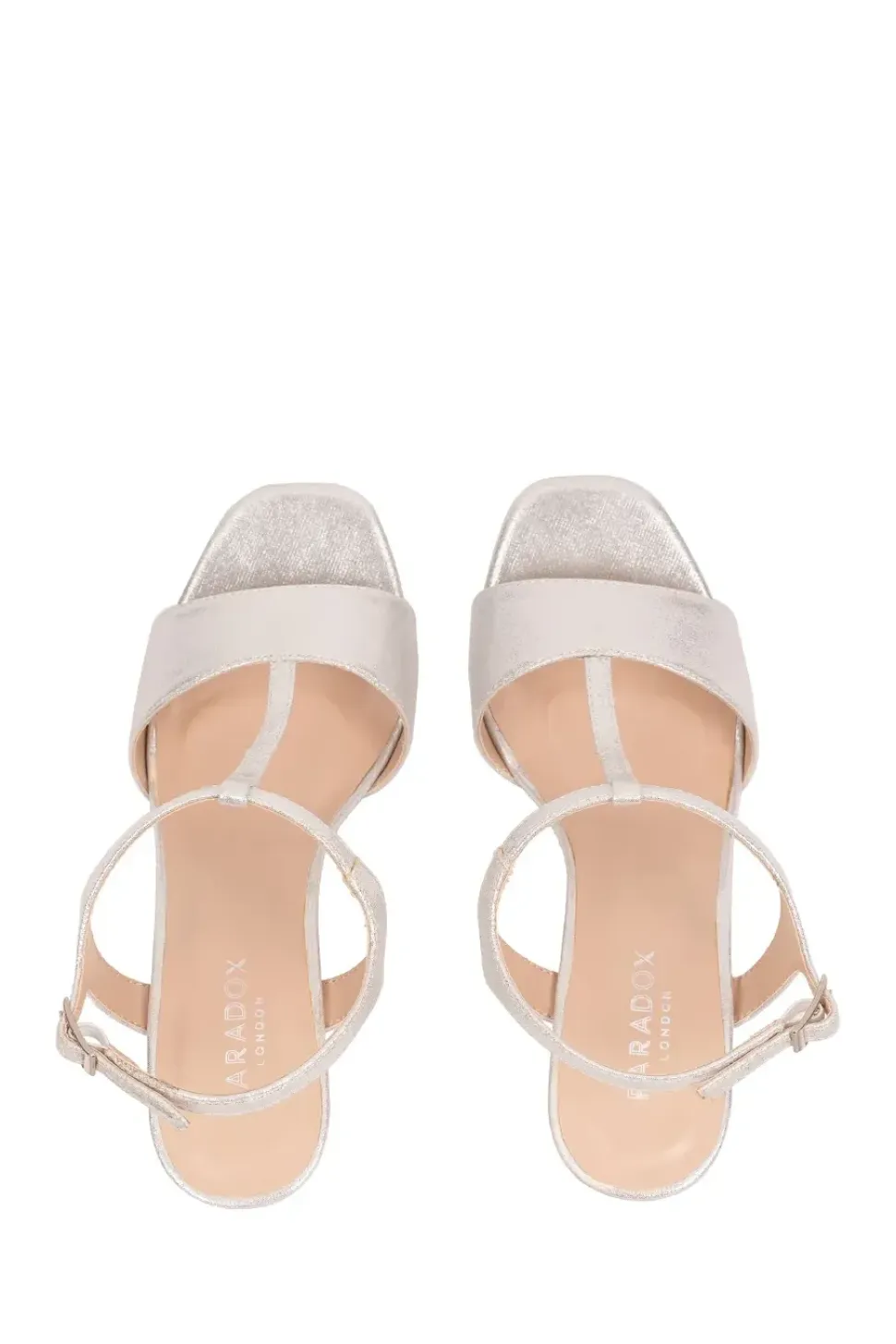 Shimmer 'Emmie' Wide Fit High Block Heel Sandals