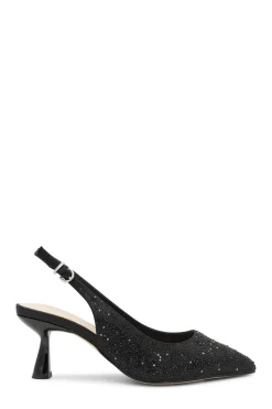 Shimmer 'Fiora' Wide Fit Mid Kitten Heel Slingback Shoe
