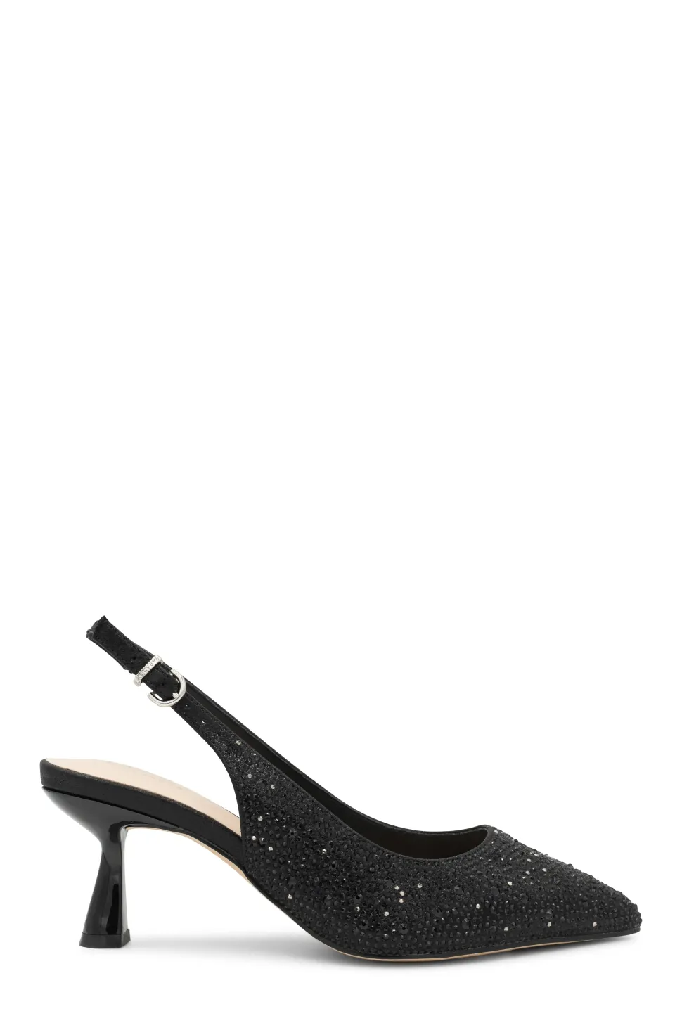 Shimmer 'Fiora' Wide Fit Mid Kitten Heel Slingback Shoe