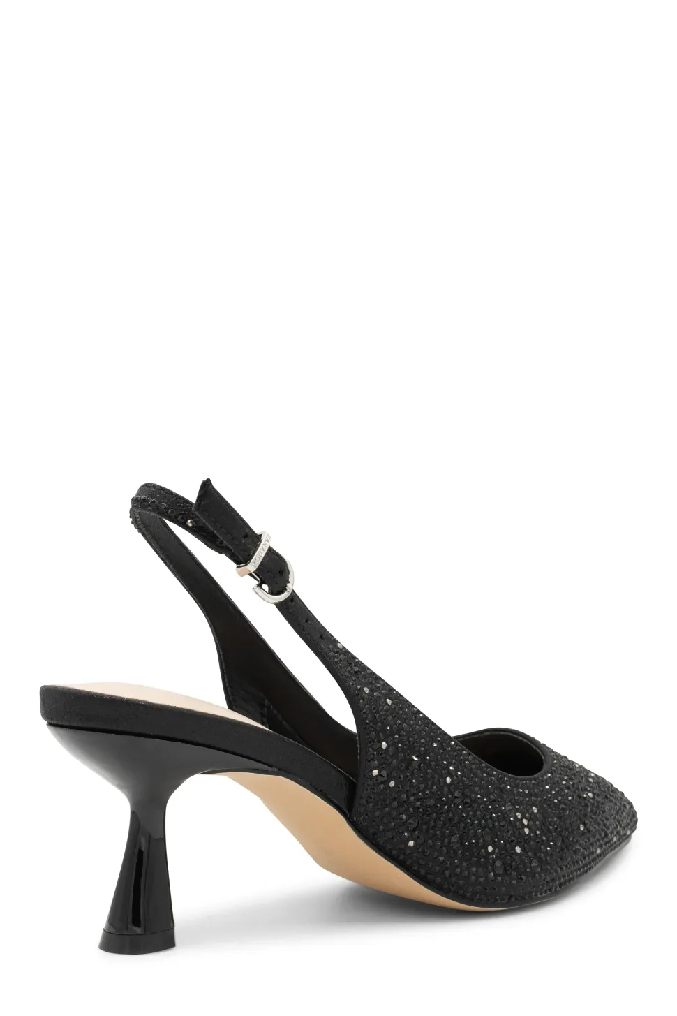 Shimmer 'Fiora' Wide Fit Mid Kitten Heel Slingback Shoe
