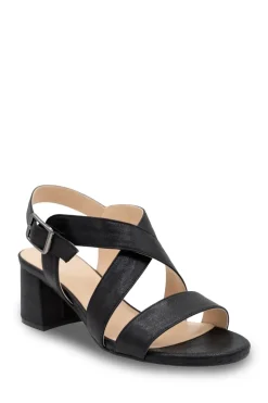 Shimmer 'Ida' Mid Heel Block Heel Sandal