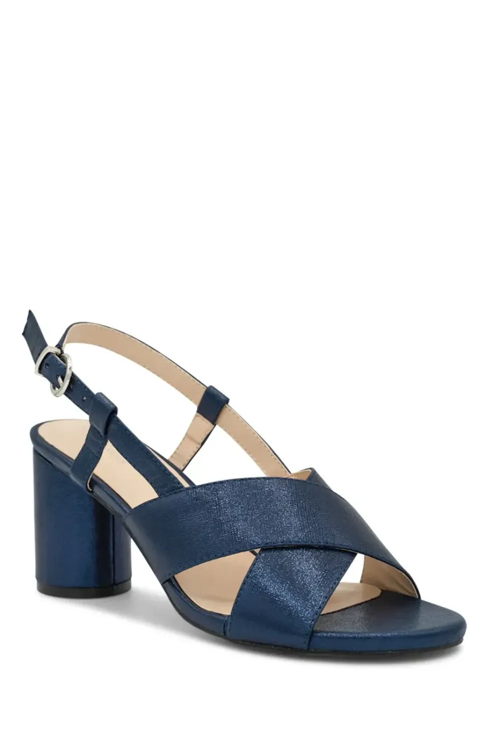 Shimmer 'Ilana' Mid Heel Sling Back Sandals