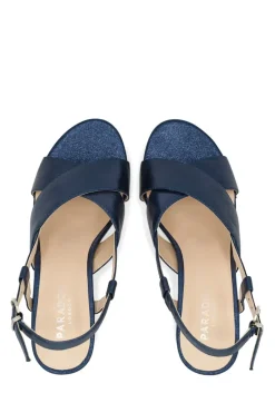 Shimmer 'Ilana' Mid Heel Sling Back Sandals