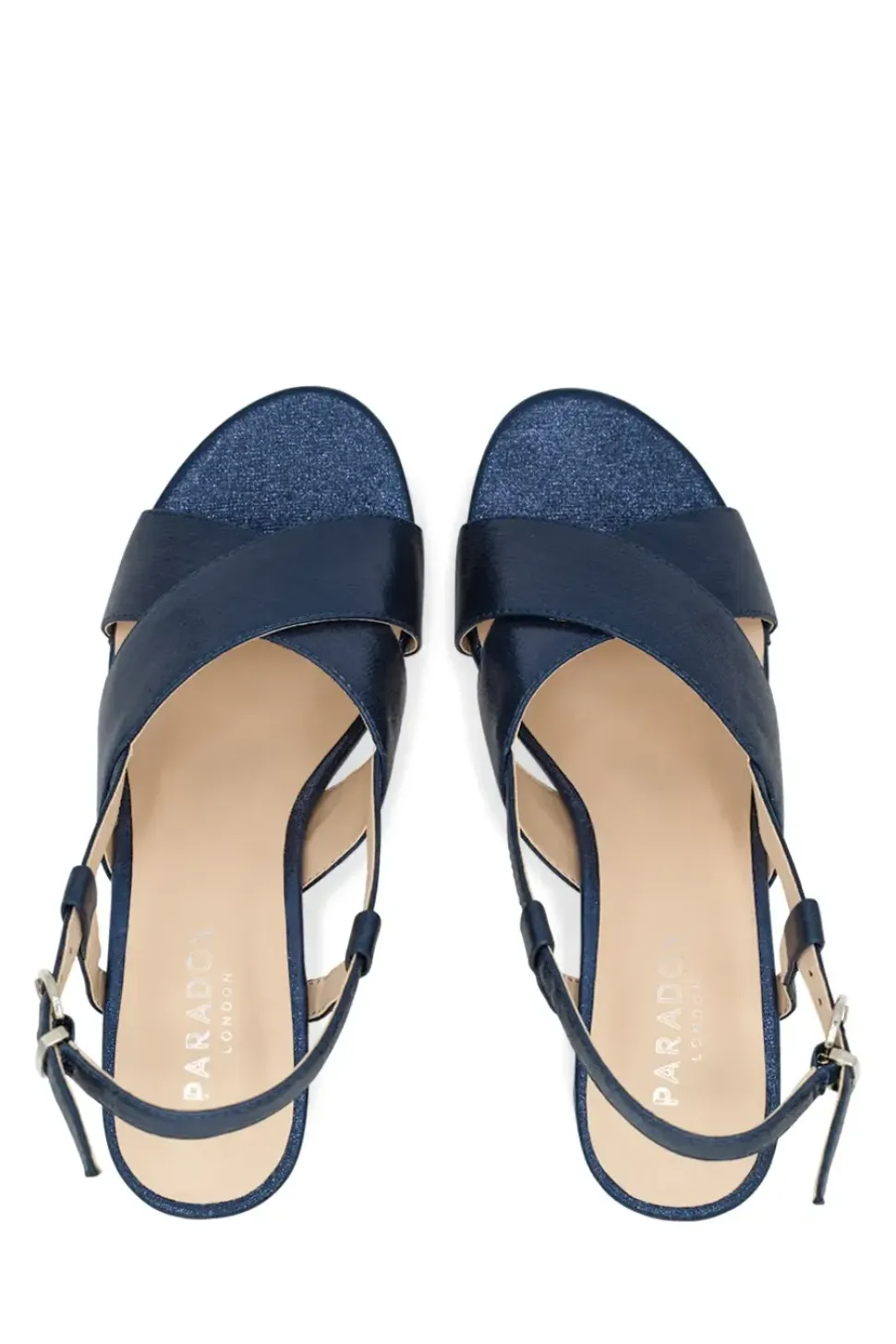 Shimmer 'Ilana' Mid Heel Sling Back Sandals