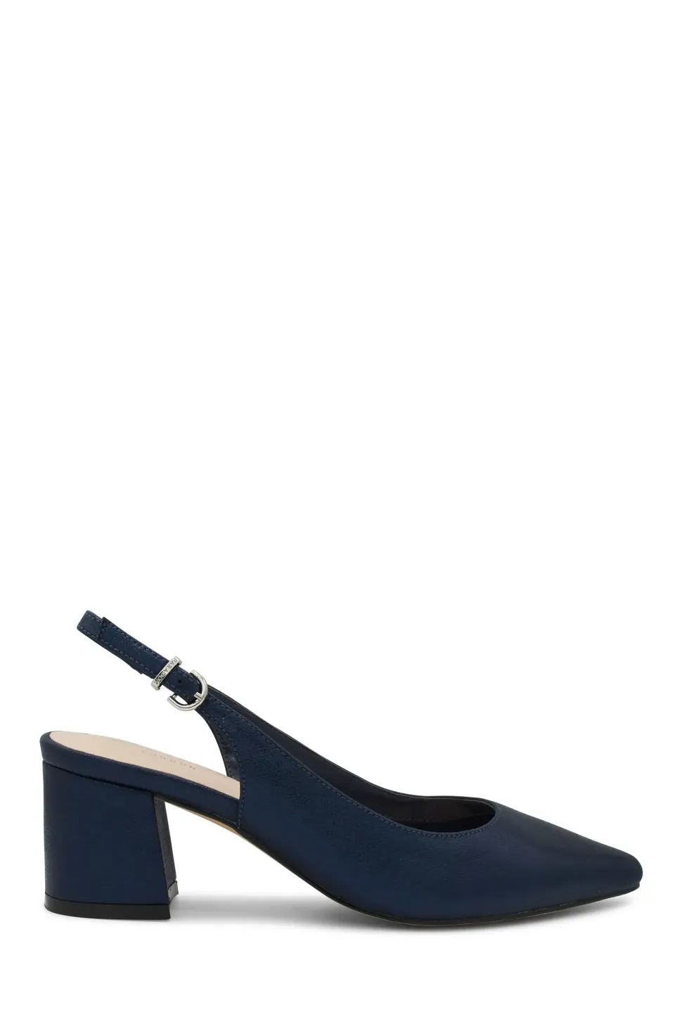 Shimmer 'Imelda' Mid Heel Block Heel Sling Back Court Shoes