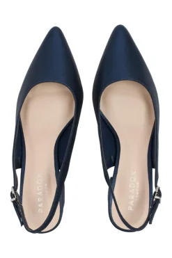 Shimmer 'Imelda' Mid Heel Block Heel Sling Back Court Shoes