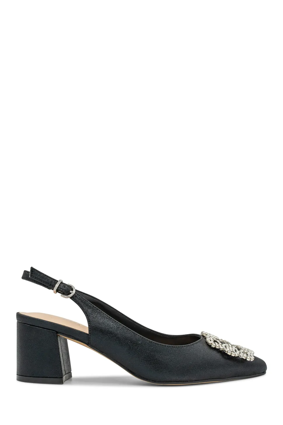 Shimmer 'Innika' Mid Block Heel Slingback Court Shoe