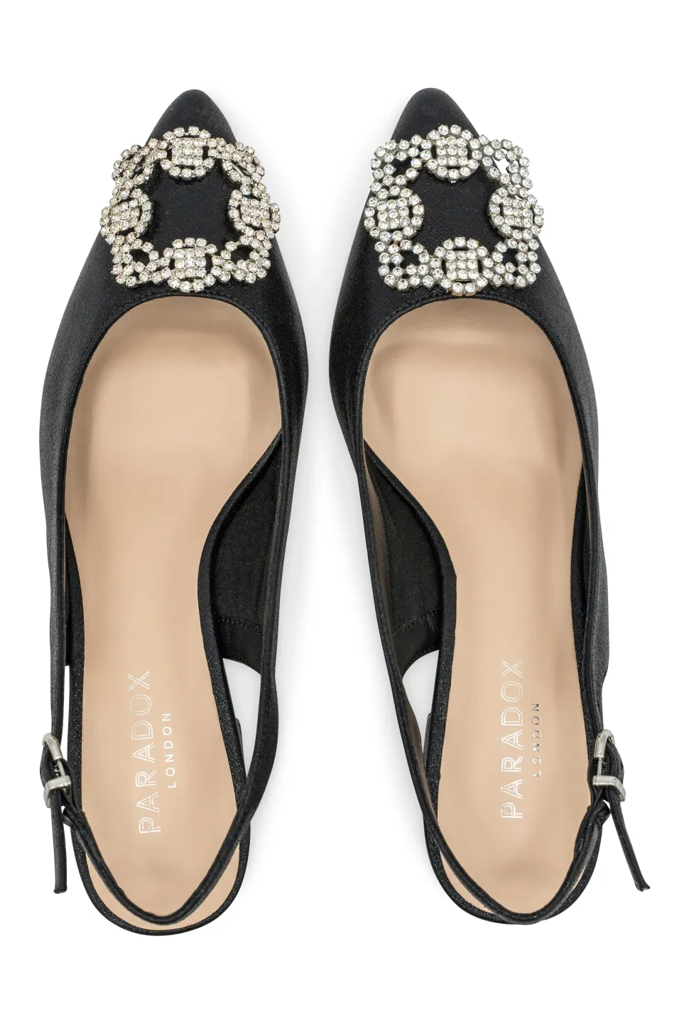 Shimmer 'Innika' Mid Block Heel Slingback Court Shoe