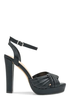 Shimmer 'Lyra' Block Heel Platform Ankle Sandals
