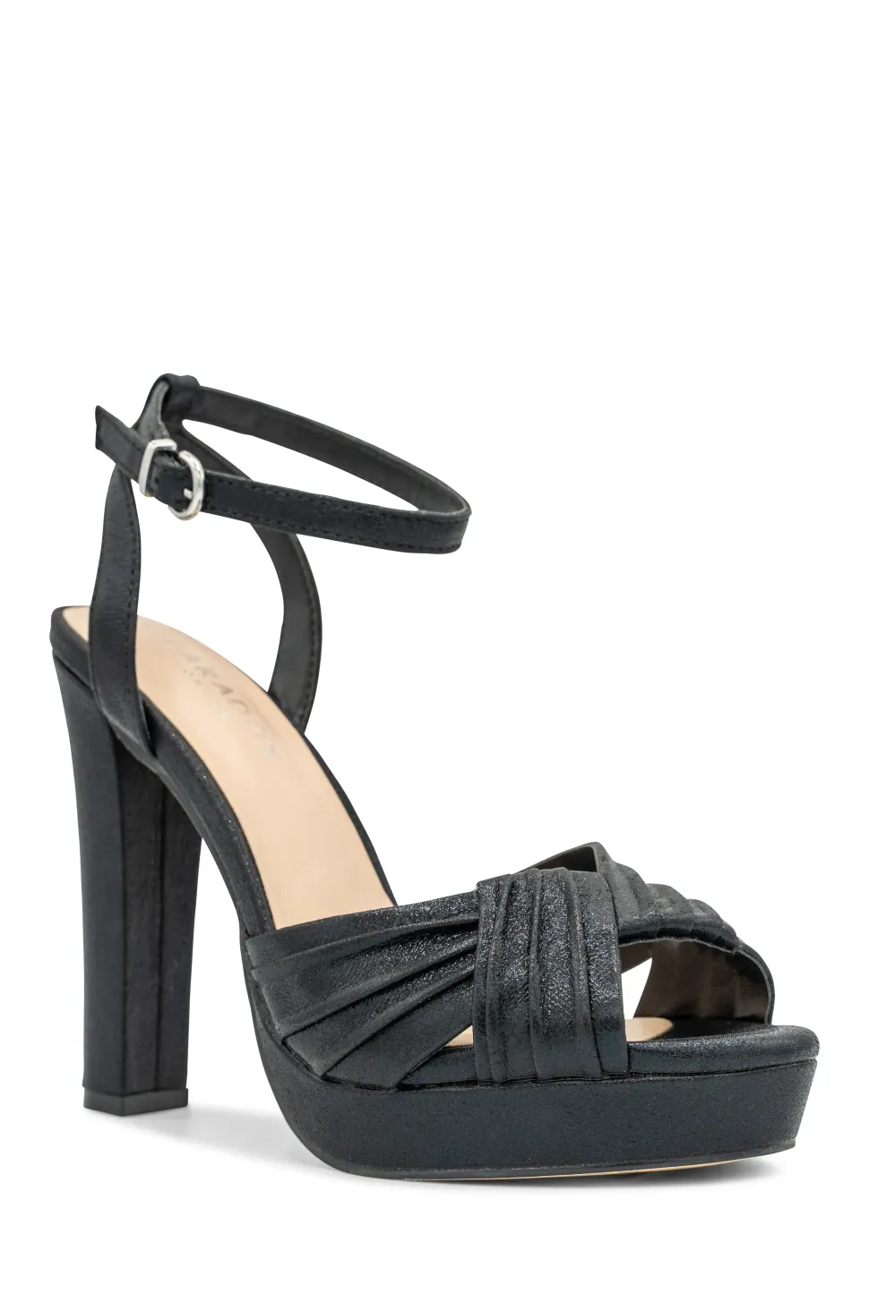 Shimmer 'Lyra' Block Heel Platform Ankle Sandals