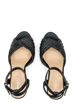 Shimmer 'Lyra' Block Heel Platform Ankle Sandals