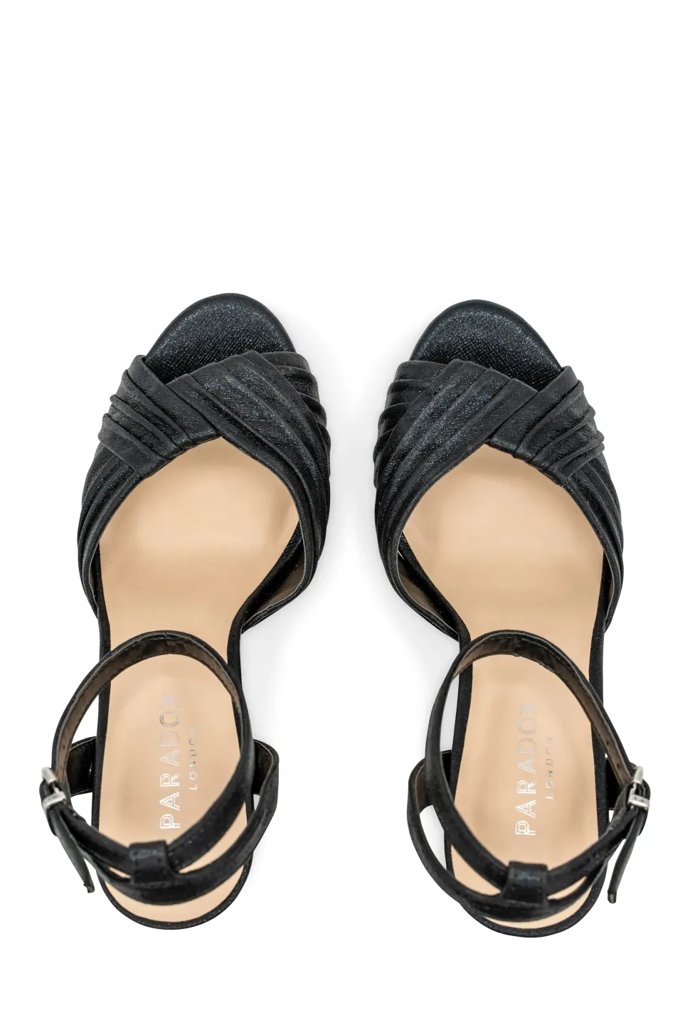 Shimmer 'Lyra' Block Heel Platform Ankle Sandals