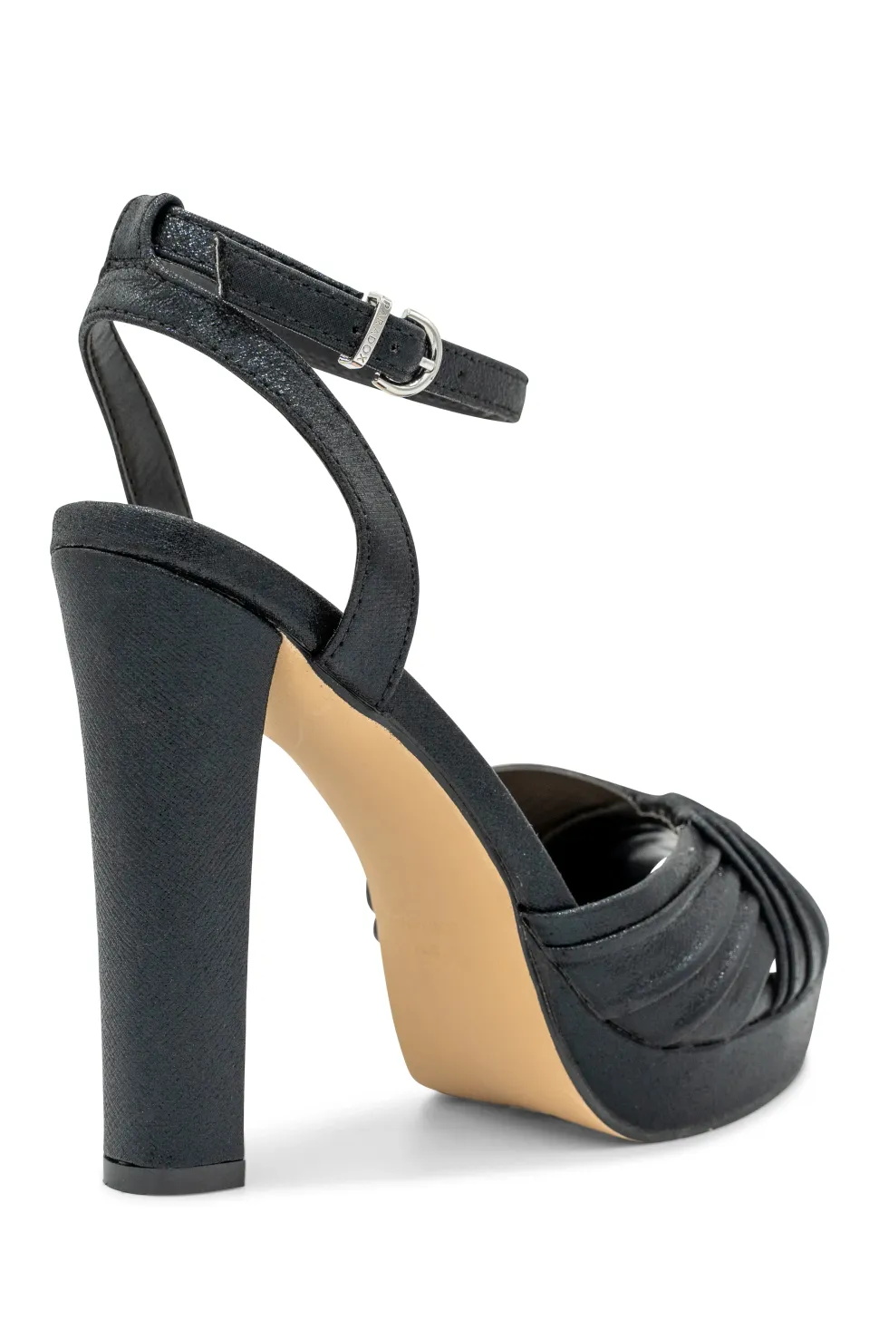 Shimmer 'Lyra' Block Heel Platform Ankle Sandals