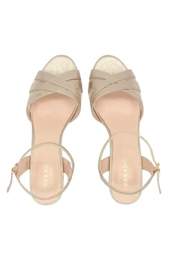 Shimmer 'Mowenna' Mid Heel Ankle Strap Sandals