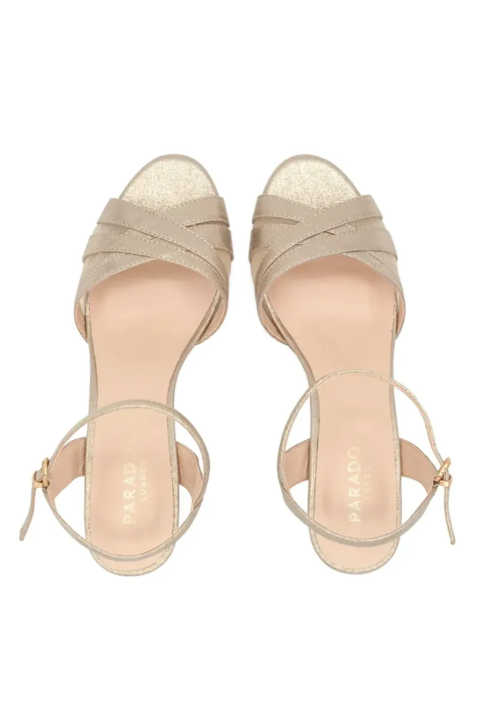Shimmer 'Mowenna' Mid Heel Ankle Strap Sandals