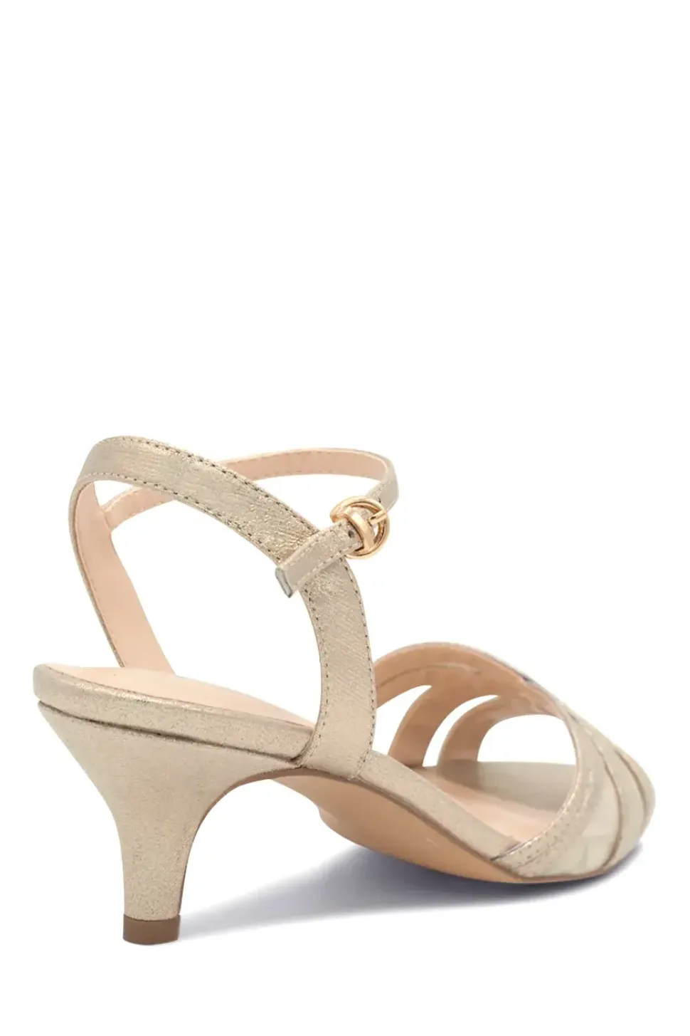 Shimmer 'Mowenna' Mid Heel Ankle Strap Sandals