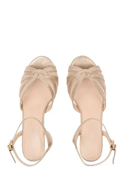 Shimmer 'Theresa' WIDE FIT Kitten Heel Ankle Strap Sandal