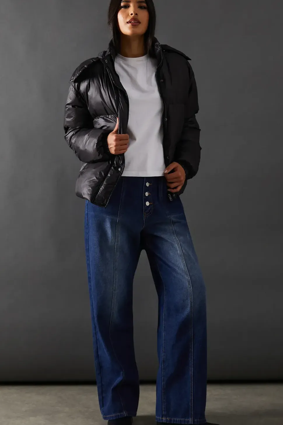 Shiny Padded Puffer Coat