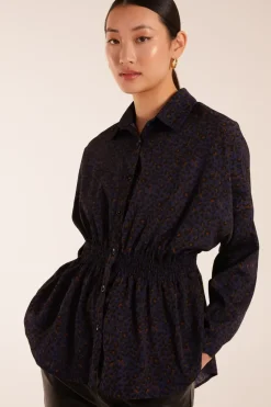 Shirred Batwing Shirt