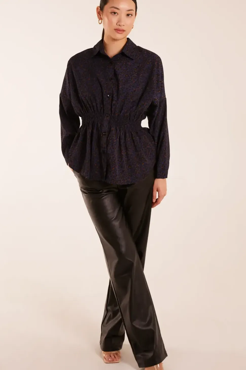 Shirred Batwing Shirt
