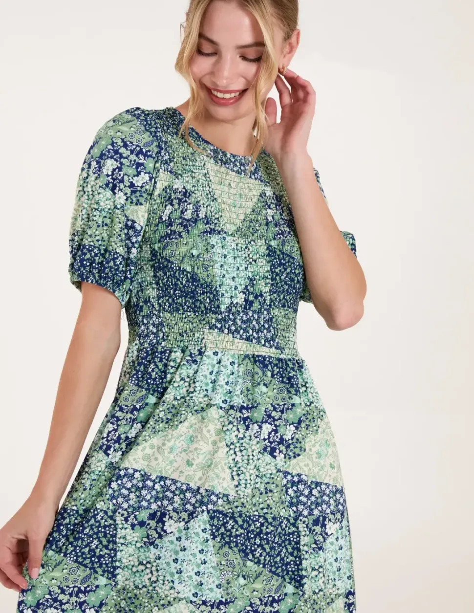 Shirred Bust Mini Dress