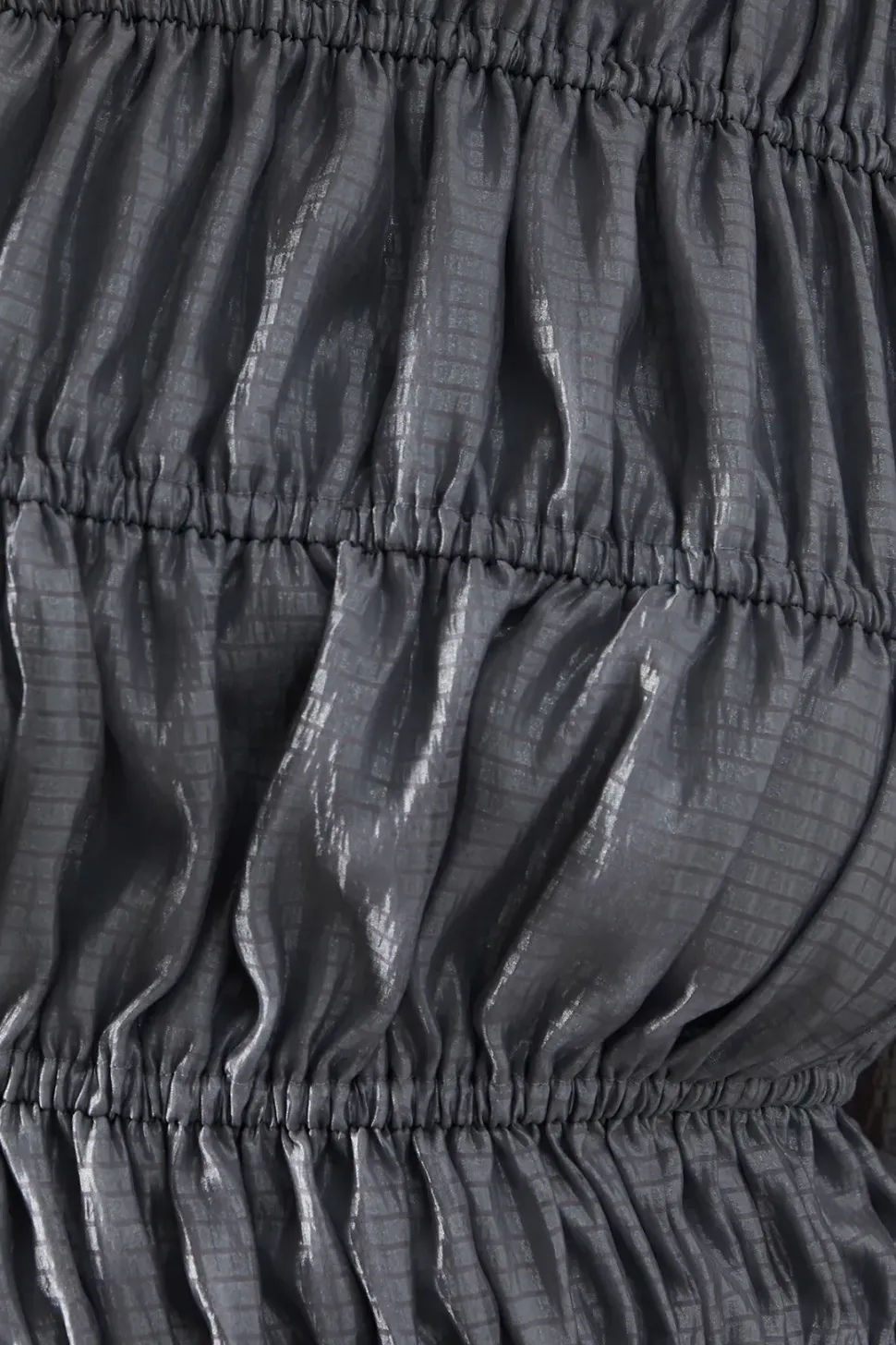 Shirred Chiffon Panel Bodice Midi Dress