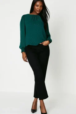 Shirred Cuff Blouse