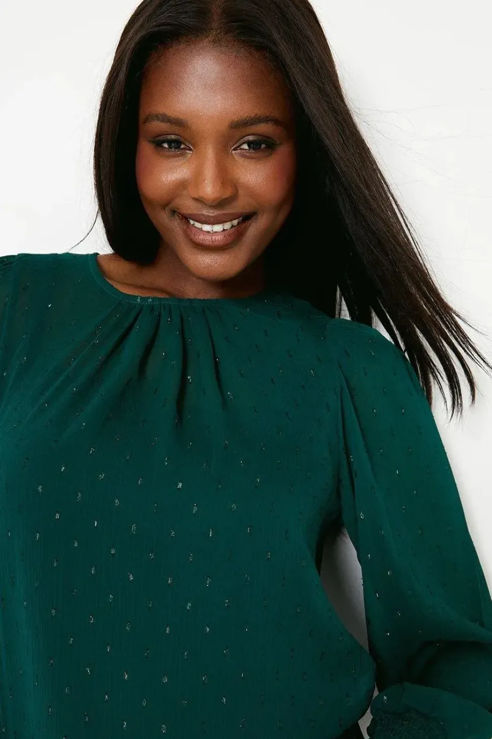 Shirred Cuff Blouse