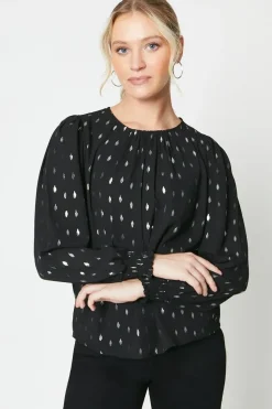 Shirred Cuff Blouse